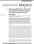 Cover page: Enhancing Modulation of Thermal Conduction in Vanadium Dioxide Thin Film by Nanostructured Nanogaps