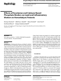 Cover page: Effects of Sevelamer and Calcium-Based Phosphate Binders on Lipid and Inflammatory Markers in Hemodialysis Patients