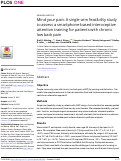 Cover page: Mind your pain: A single-arm feasibility study to assess a smartphone-based interoceptive attention training for patients with chronic low back pain