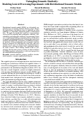 Cover page: Untangling Semantic Similarity:Modeling Lexical Processing Experiments with Distributional Semantic Models.