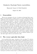 Cover page of Radiative Rayleigh-Taylor instabilities