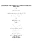 Cover page: Photonic Design: From Fundamental Solar Cell Physics to Computational Inverse Design