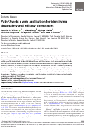 Cover page: PathFXweb: a web application for identifying drug safety and efficacy phenotypes