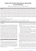 Cover page: Simple yield surface expressions appropriate for soil plasticity