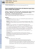 Cover page: Hypercoagulability following blunt solid abdominal organ injury: when to initiate anticoagulation