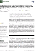 Cover page: Longer Participation in the Special Supplemental Nutrition Program for Women, Infants, and Children Is Not Associated with Reduced Sugar-Sweetened Beverage Intake among Black Participants.