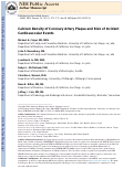 Cover page: Calcium Density of Coronary Artery Plaque and Risk of Incident Cardiovascular Events