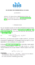 Cover page: On Inverse Multidimensional Scaling