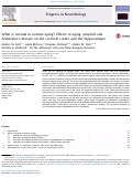 Cover page: What is normal in normal aging? Effects of aging, amyloid and Alzheimer's disease on the cerebral cortex and the hippocampus