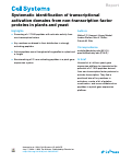 Cover page: Systematic identification of transcriptional activation domains from non-transcription factor proteins in plants and yeast