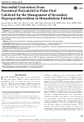 Cover page: Successful Conversion From Parenteral Paricalcitol to Pulse Oral Calcitriol for the Management of Secondary Hyperparathyroidism in Hemodialysis Patients.