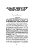 Cover page: No-Drop Civil Protection Orders: Exploring the Bounds of Judicial Intervention in the Lives of Domestic Violence Victims