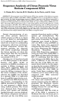 Cover page: Sequence Analysis of Citrus Psorosis Virus Bottom Component RNA