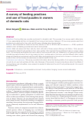 Cover page: A survey of feeding practices and use of food puzzles in owners of domestic cats