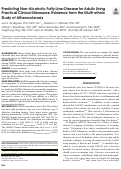 Cover page: Predicting Non-Alcoholic Fatty Liver Disease for Adults Using Practical Clinical Measures: Evidence from the Multi-ethnic Study of Atherosclerosis