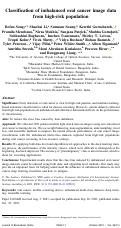 Cover page: Classification of imbalanced oral cancer image data from high-risk population