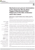 Cover page: Neofusicoccum parvum Colonization of the Grapevine Woody Stem Triggers Asynchronous Host Responses at the Site of Infection and in the Leaves