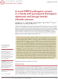 Cover page: A novel PRRT2 pathogenic variant in a family with paroxysmal kinesigenic dyskinesia and benign familial infantile seizures