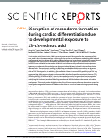 Cover page: Disruption of mesoderm formation during cardiac differentiation due to developmental exposure to 13-cis-retinoic acid