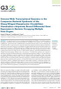 Cover page: Genome-Wide Transcriptional Dynamics in the Companion Bacterial Symbionts of the Glassy-Winged Sharpshooter (Cicadellidae: Homalodisca vitripennis) Reveal Differential Gene Expression in Bacteria Occupying Multiple Host Organs