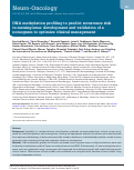 Cover page: DNA methylation profiling to predict recurrence risk in meningioma: development and validation of a nomogram to optimize clinical management.