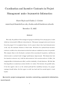 Cover page: Coordination and Incentive Contracts in Project Management under Asymmetric Information.