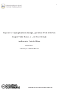 Cover page: Exposure to Organophosphates Through Agricultural Work in theSan Joaquin Valley: Poison at Low Dose over an Extended Period of Time