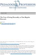 Cover page: The Year of Living Decanally, or Non-Regular Research