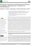 Cover page: Development of Adenovirus Containing Liposomes Produced by Extrusion vs. Homogenization: A Comparison for Scale-Up Purposes