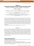 Cover page: Obesity and kidney disease: hidden consequences of the epidemic