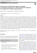 Cover page: Potential impact of diphacinone application strategies on secondary exposure risk in a common rodent pest: implications for management of California ground squirrels