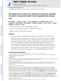 Cover page: The diagnostic accuracy of screening for psychosis spectrum disorders in behavioral health clinics integrated into primary care