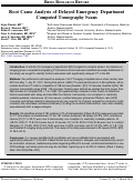 Cover page: Root Cause Analysis of Delayed Emergency Department Computed Tomography Scans