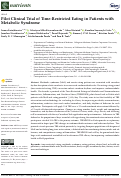 Cover page: Pilot Clinical Trial of Time-Restricted Eating in Patients with Metabolic Syndrome