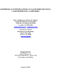 Cover page: GEOPHYSICAL INVESTIGATIONS AT LAS FLORES ESTANCIA, CAMP PENDELTON, CALIFORNIA