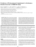 Cover page: Predictors of pretreatment commitment to abstinence: results from the COMBINE study.