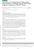 Cover page: Associations of Amyloid Burden, White Matter Hyperintensities, and Hippocampal Volume With Cognitive Trajectories in the 90+ Study