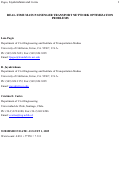 Cover page: Real-Time Mass Passenger Transport Network Optimization Problems