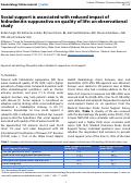 Cover page: Social support is associated with reduced impact of hidradenitis suppurativa on quality of life: an observational study