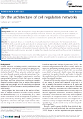 Cover page: On the architecture of cell regulation networks