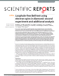 Cover page: Loophole-free Bell test using electron spins in diamond: second experiment and additional analysis