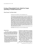 Cover page: Packing of phospholipid vesicles studied by oxygen quenching of Laurdan fluorescence.