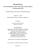 Cover page: GIS and Society: The Social Implications of How People, Space, and Environment Are Represented in GIS- Scientific Report for the Initiative 19 Specialist Meeting  (96-7)