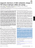 Cover page: Epigenetic inheritance of DNA methylation changes in fish living in hydrogen sulfide–rich springs