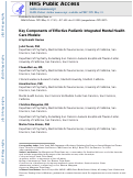 Cover page: Key Components of Effective Pediatric Integrated Mental Health Care Models