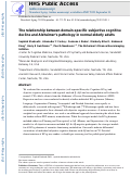 Cover page: The relationship between domain-specific subjective cognitive decline and Alzheimer's pathology in normal elderly adults