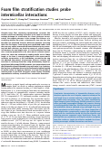 Cover page: Foam film stratification studies probe intermicellar interactions