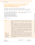 Cover page: Promoting Quality Face-to-Face Communication during Ophthalmology Encounters in the Electronic Health Record Era