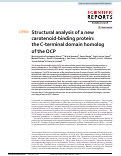 Cover page: Structural analysis of a new carotenoid-binding protein: the C-terminal domain homolog of the OCP