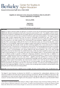 Cover page: Eligibility for Admission to the University of California After the SAT/ACT: Toward a Redefinition of Eligibility